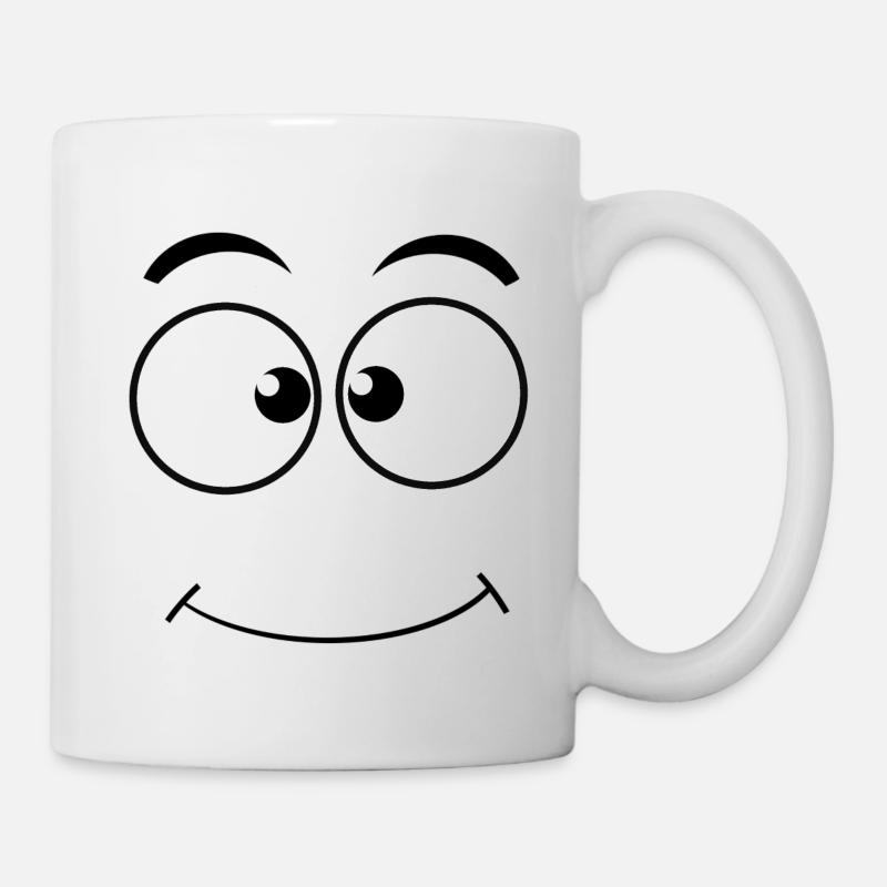 Augen Mund Smiley - Tasse - Weiß