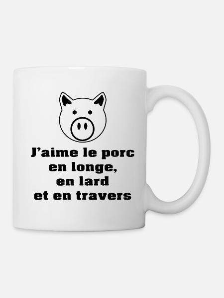 longe-lard-travers-NB - Mug blanc - blanc