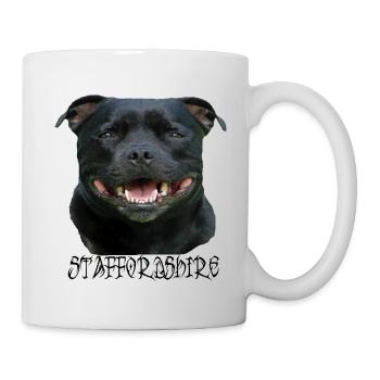 Staffordshire, Terrier, Stafford, dog head, Staffbull - Mug - white - Right