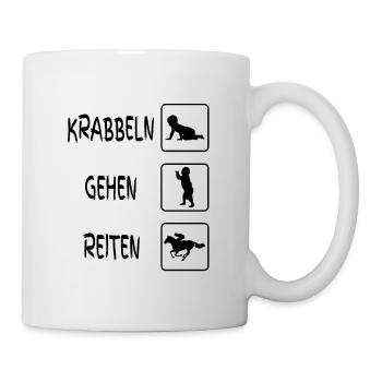 Baby body crawling going horseback riding - Mug - white - Right