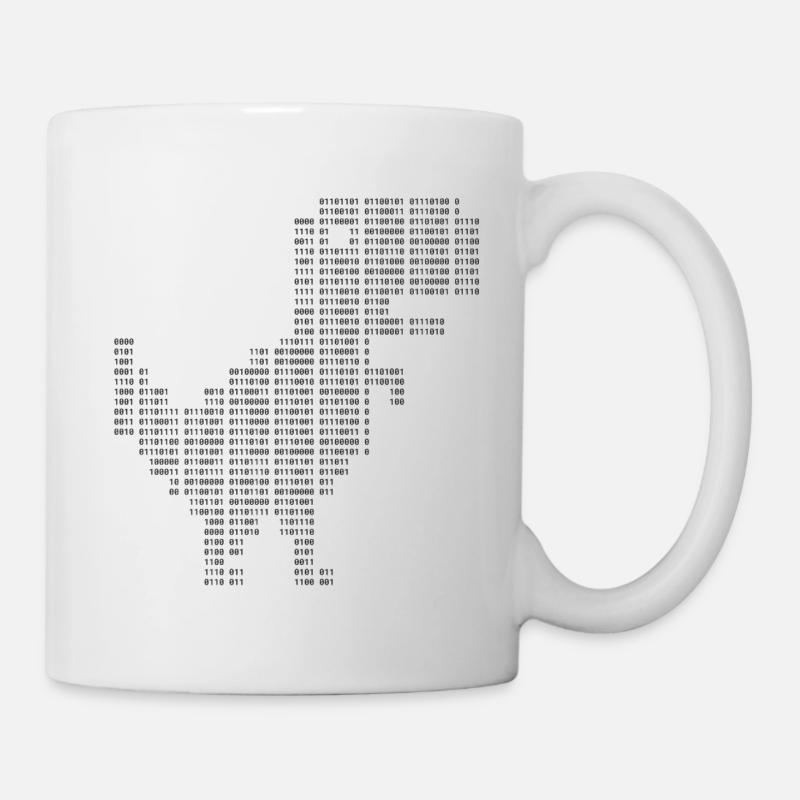Dinosaurier binär | Google Dinosaurier | 404 | T-rex | - Tasse - Weiß