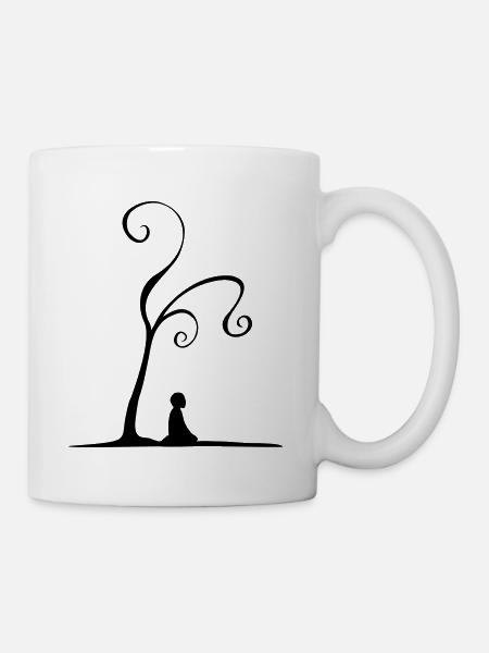 meditation under tree - Mug - white