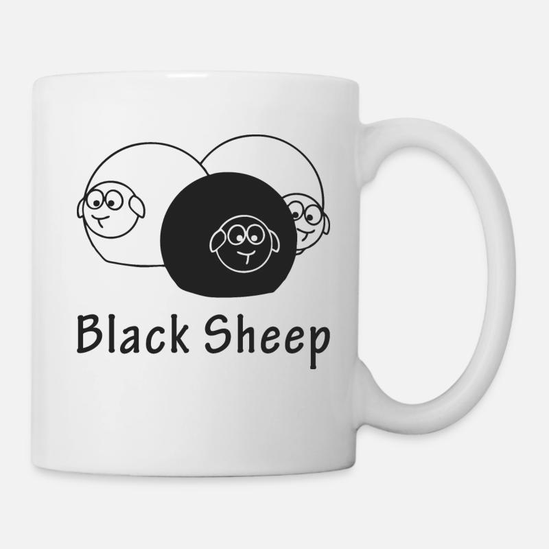 Mouton noir - famille - Mug blanc - blanc