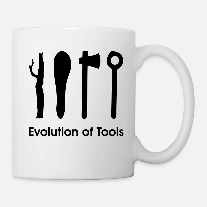 Evolution Kochen Kochlöffel Sternekoch Chefkoch - Tasse - Weiß