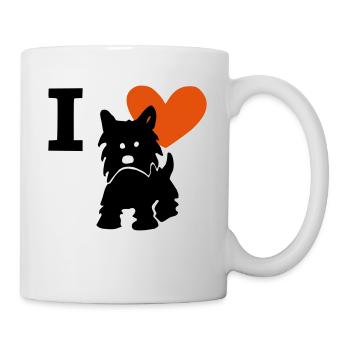 I love Westie J’aime West Highland Terrier - Mug blanc - blanc - Droite