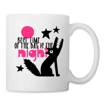 Best time of the day is the night - Mug - white - Right