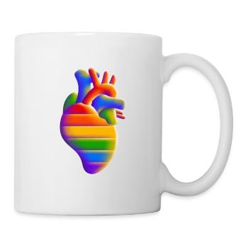 Beating with Pride - Herz - Liebe - Tasse - Weiß - Rechts