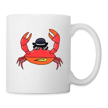 Krebstiere Sonnenbrille Hut Krabbe Meerestiere - Tasse - Weiß - Rechts