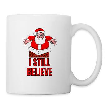 Weihnachtsmann Schornstein Weihnachten Spruch - Tasse - Weiß - Rechts