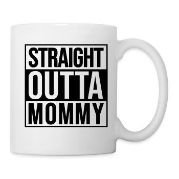 Lustiger Babyspruch Straight outta mommy - schwarz - Tasse - Weiß - Rechts