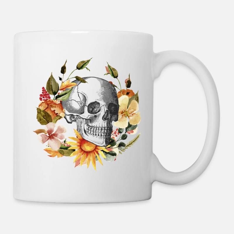 skull - Mug blanc - blanc