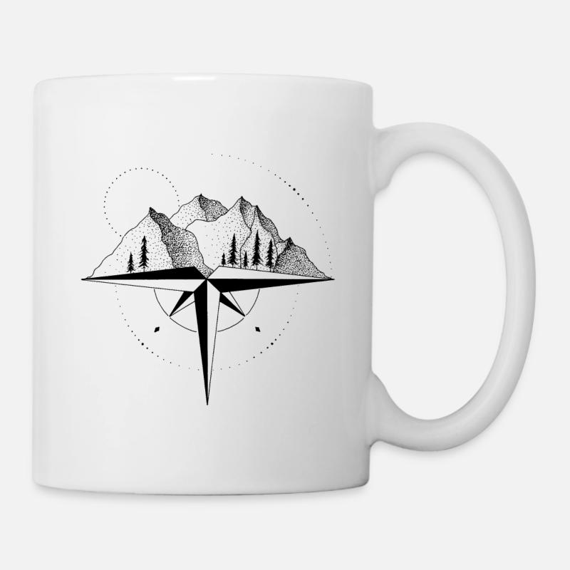 Boussole des montagnes - Mug blanc - blanc
