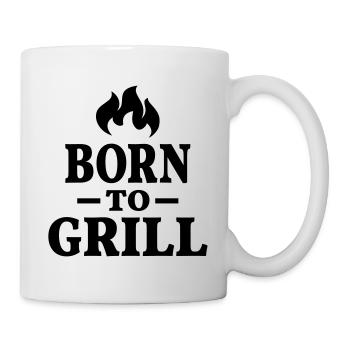 Born to Grill Barbecue Grilling Grillmeister saying - Mug - white - Right