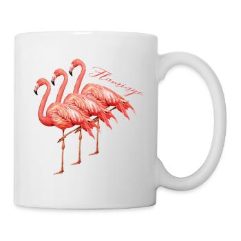 Flamingo flamants roses oiseaux d’eau - Mug blanc - blanc - Droite