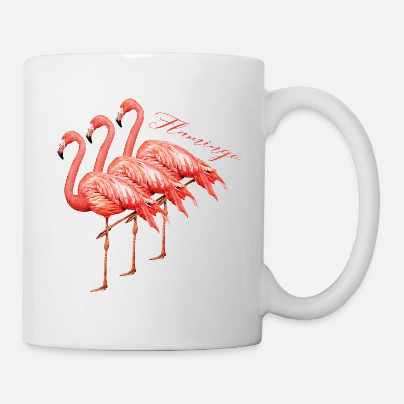 Flamingo flamants roses oiseaux d’eau - Mug blanc - blanc