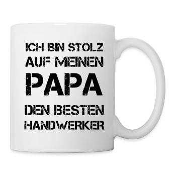 Stolz auf Papa als bester Handwerker - Tasse - Weiß - Rechts