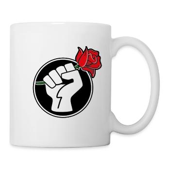 Poing avec une rose - Mug blanc - blanc - Droite