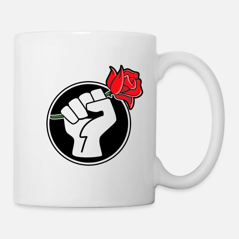 Fist with a rose - Mug - white
