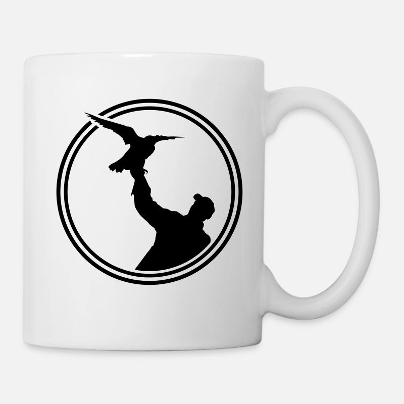 logo icône silhouette fauconnerie - Mug blanc - blanc