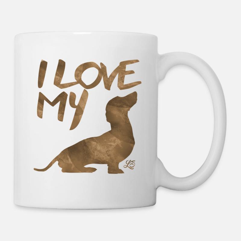 I love my dachshund - Mug - white
