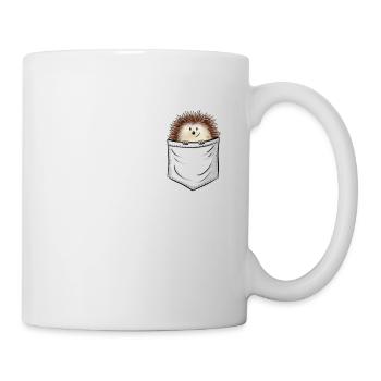 Lässig niedlicher stacheliger Igel In der Tasche - Tasse - Weiß - Rechts