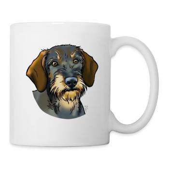 Wirehaired dachshund (without text) light textiles - Mug - white - Right