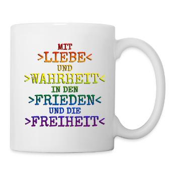 Mit Liebe und Wahrheit in die Freiheit 3 - Tasse - Weiß - Rechts
