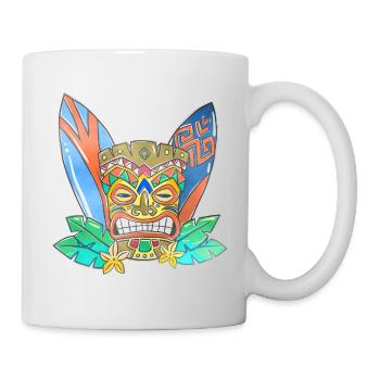 TIKI Ancestor God Figure Surf Boards 1 - Mug - white - Right