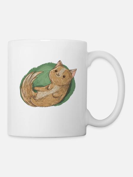 Rollendes Kätzchen - Tasse - Weiß