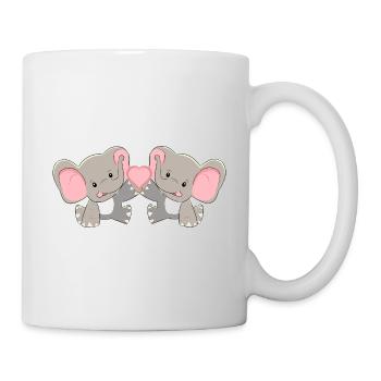 Elephant Baby Heart Enfants Naissance Jumeaux Enfants - Mug blanc - blanc - Droite