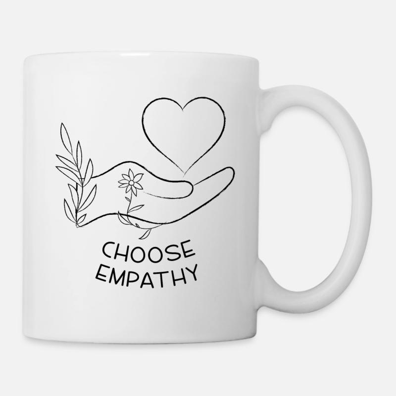 Choisissez Empathy | Conception d’art au trait - Mug blanc - blanc