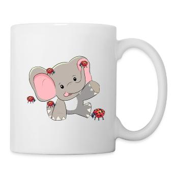 Wild Animals Elephants Baby Ladybug Happiness - Mug - white - Right