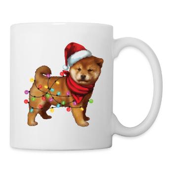 Mignon Shiba Inu Chien Père Noël Lover Cadeaux de Noël - Mug blanc - blanc - Droite