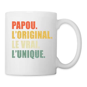 Papou L'original Le Vrai L'unique Cadeau Vintage - Mug blanc - blanc - Droite