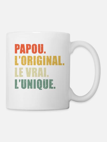 Papou L'original Le Vrai L'unique Cadeau Vintage - Mug blanc - blanc