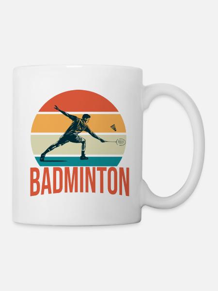 badminton club humour sport logo - Mug blanc - blanc