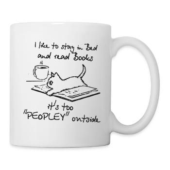 I like to stay in Bed - Katze - Tasse - Weiß - Rechts