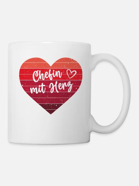 Chefin mit Herz Beste Mama Lieblingschefin - Tasse - Weiß