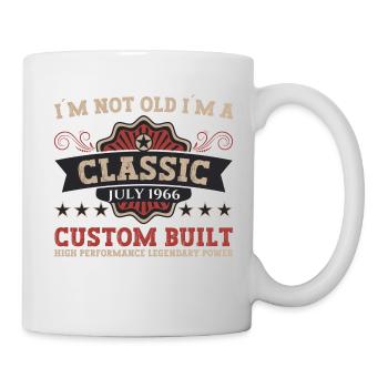 56. Geburtstag Jahrgang 1966 Juli Geschenke Herren - Tasse - Weiß - Rechts