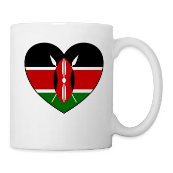 Kenya Flag Heart - Mug - white - Right