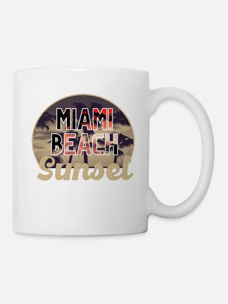Miami beach sunset - Mug blanc - blanc