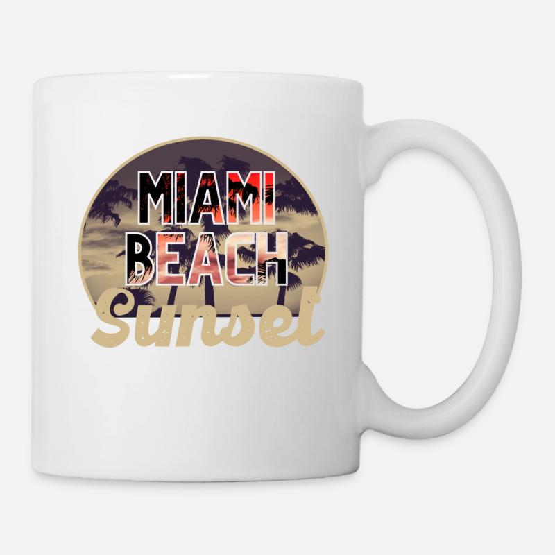 Miami beach sunset - Mug blanc - blanc