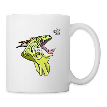iguane et mouche - Mug blanc - blanc - Droite