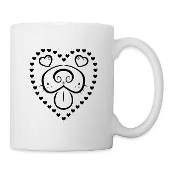 Hundeliebe - Tasse - Weiß - Rechts
