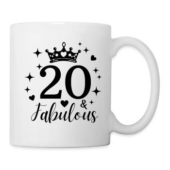 20th birthday. fabulous 20 - Mug - white - Right