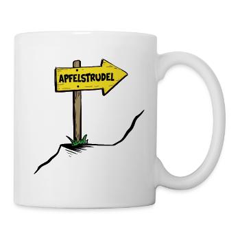 bergwandern servus gipfelkreuz alpin apfelstrudel - Tasse - Weiß - Rechts