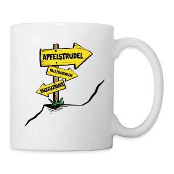 bayern apfelstrudel kaiserschmarrn palatschinken - Tasse - Weiß - Rechts
