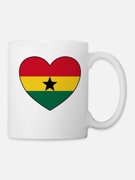 Ghana Flagge Herz - Tasse - Weiß