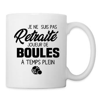 Je ne suis pas retraité joueur de boules - Mug blanc - blanc - Droite