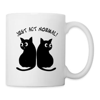 JUST ACT NORMAL - BLACK CATS - Mug - white - Right